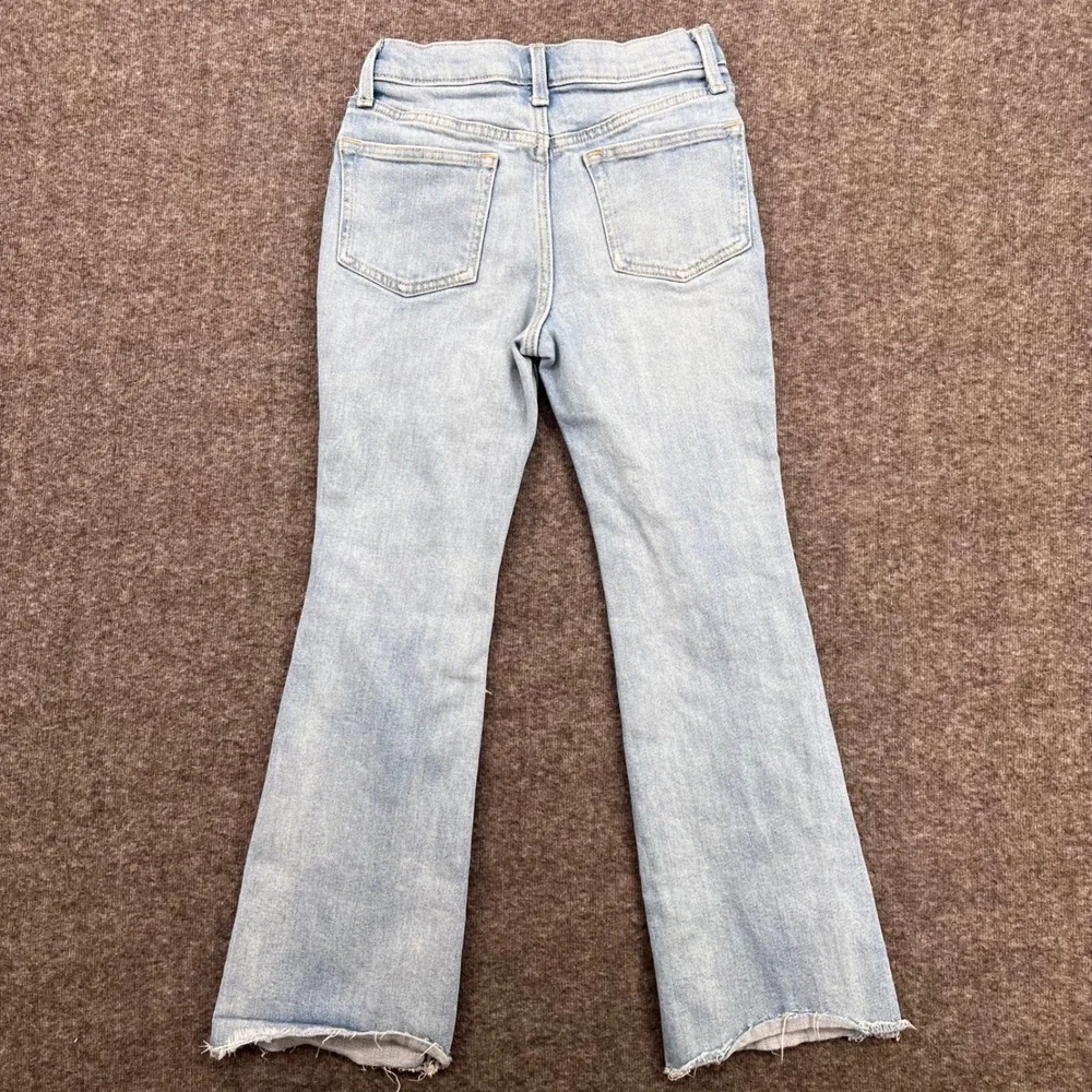 Old Navy Girls High Rise Slouchy Flare boot Distressed Light Wash Jeans Size 12